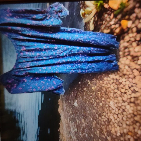 Natural Life Dark Teal Maxi-Length Boho Dress | Size L/XL - Frayed Hem & Sleeves - Picture 4 of 4